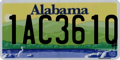 AL license plate 1AC3610