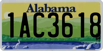AL license plate 1AC3618