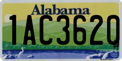 AL license plate 1AC3620