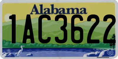 AL license plate 1AC3622
