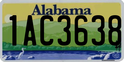 AL license plate 1AC3638