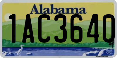 AL license plate 1AC3640