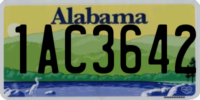 AL license plate 1AC3642