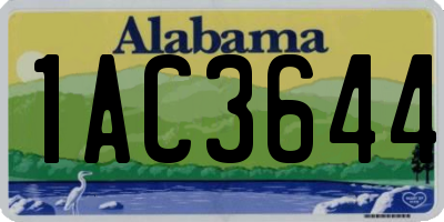 AL license plate 1AC3644