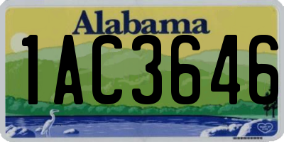 AL license plate 1AC3646