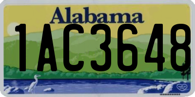 AL license plate 1AC3648