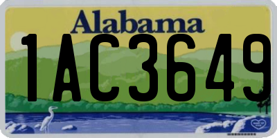 AL license plate 1AC3649