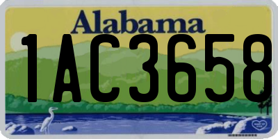 AL license plate 1AC3658