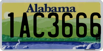 AL license plate 1AC3666