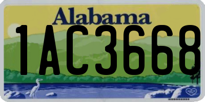 AL license plate 1AC3668