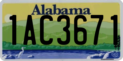 AL license plate 1AC3671