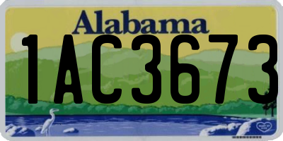 AL license plate 1AC3673