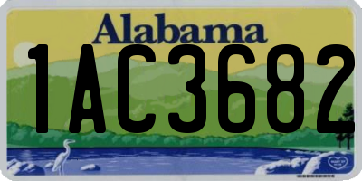 AL license plate 1AC3682