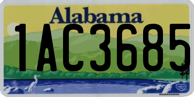 AL license plate 1AC3685