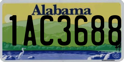 AL license plate 1AC3688