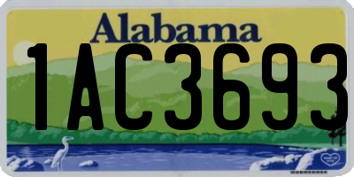 AL license plate 1AC3693