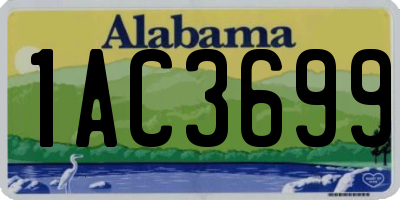 AL license plate 1AC3699