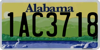 AL license plate 1AC3718