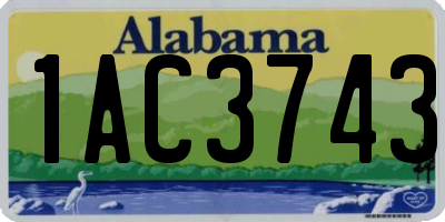 AL license plate 1AC3743