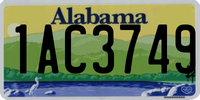 AL license plate 1AC3749