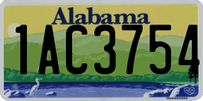 AL license plate 1AC3754