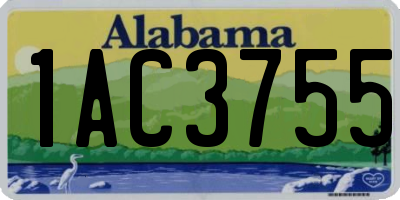 AL license plate 1AC3755