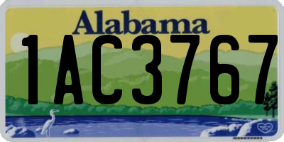 AL license plate 1AC3767