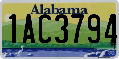 AL license plate 1AC3794