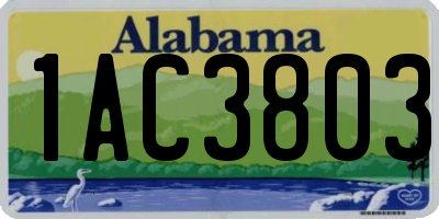 AL license plate 1AC3803