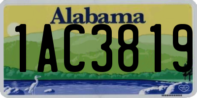 AL license plate 1AC3819