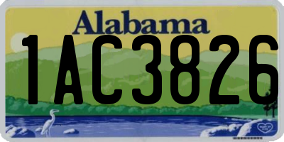 AL license plate 1AC3826