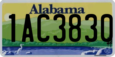 AL license plate 1AC3830