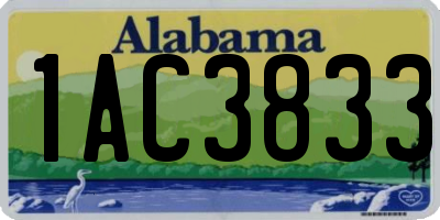 AL license plate 1AC3833