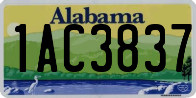 AL license plate 1AC3837