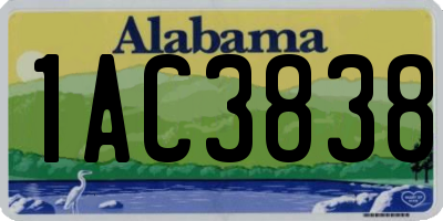 AL license plate 1AC3838