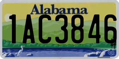 AL license plate 1AC3846