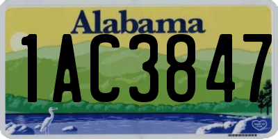 AL license plate 1AC3847