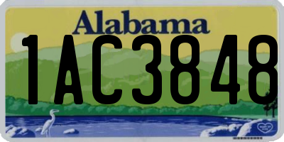 AL license plate 1AC3848