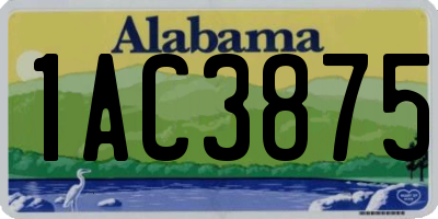 AL license plate 1AC3875
