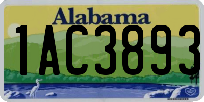 AL license plate 1AC3893