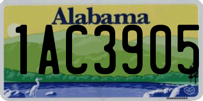 AL license plate 1AC3905