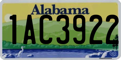 AL license plate 1AC3922