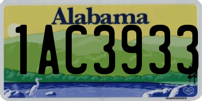 AL license plate 1AC3933