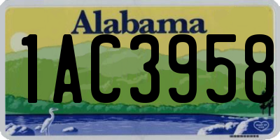 AL license plate 1AC3958