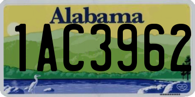 AL license plate 1AC3962