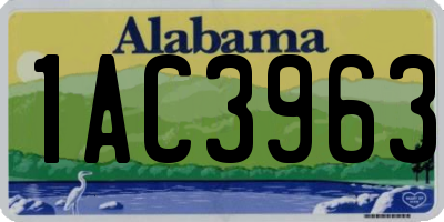 AL license plate 1AC3963