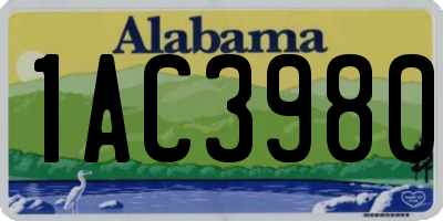 AL license plate 1AC3980