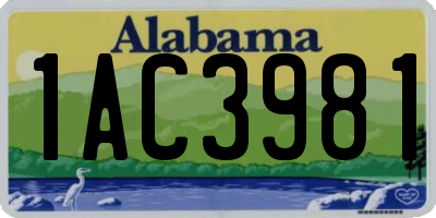 AL license plate 1AC3981