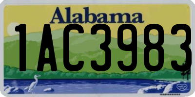 AL license plate 1AC3983