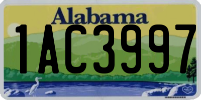 AL license plate 1AC3997